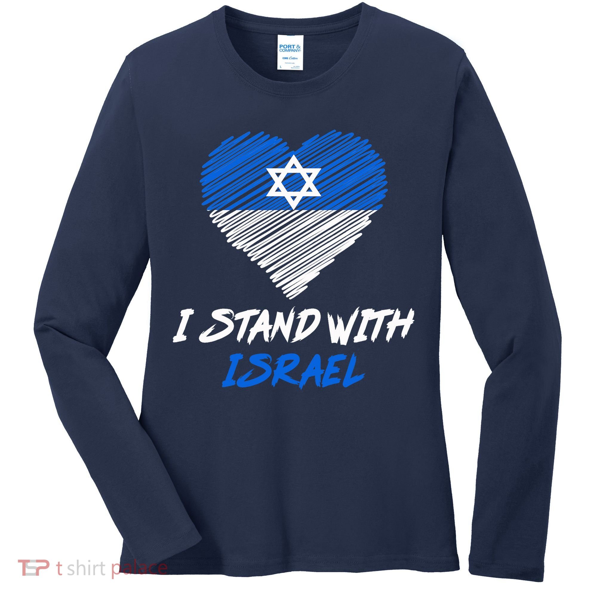 Support Israel I Stand With Israel Israeli Flag Women's Long Sleeve Shirt