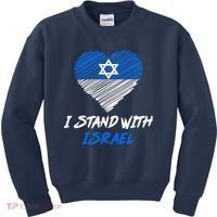 Support Israel I Stand With Israel Israeli Flag Kids Sweatshirt thumb 0