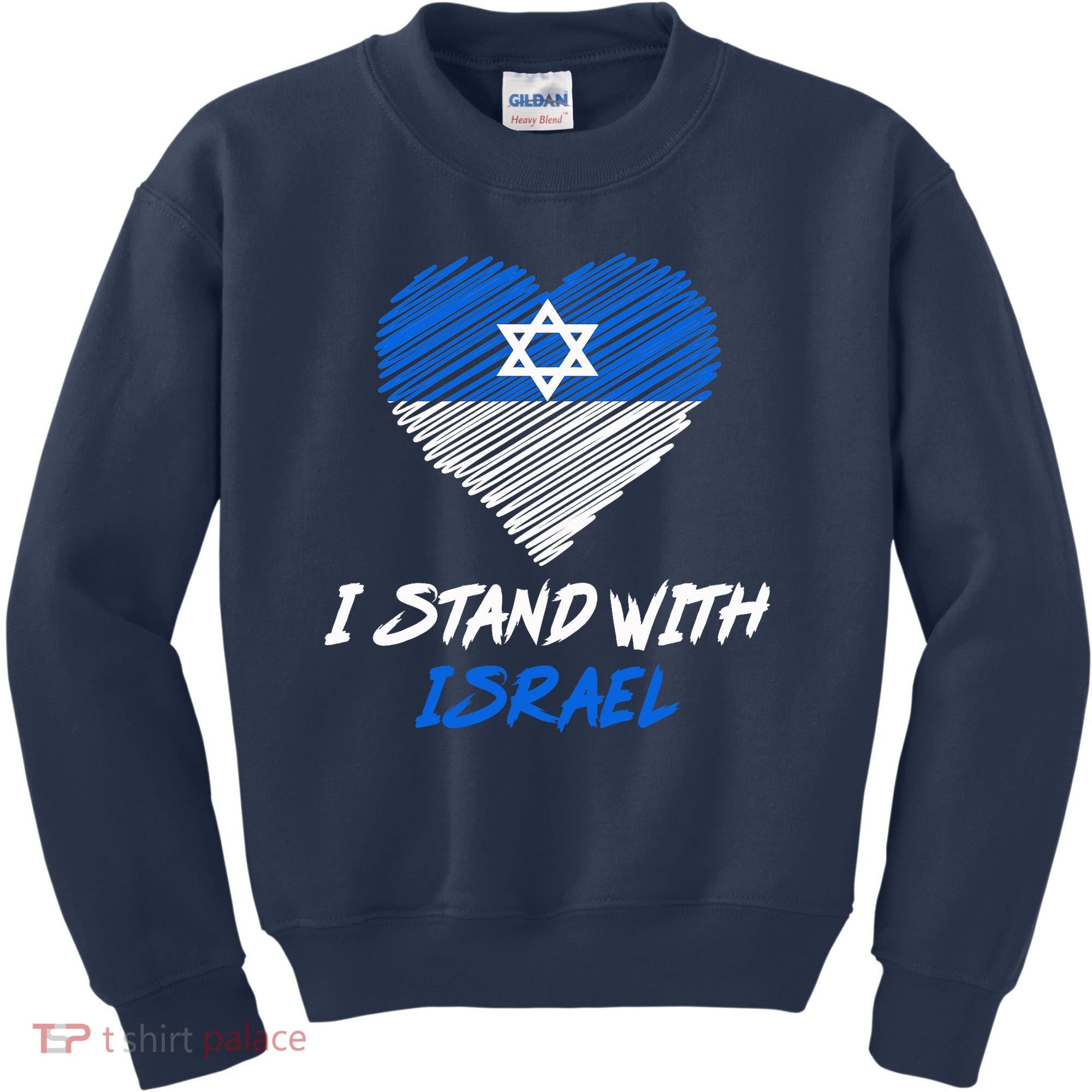 Support Israel I Stand With Israel Israeli Flag Kids Sweatshirt