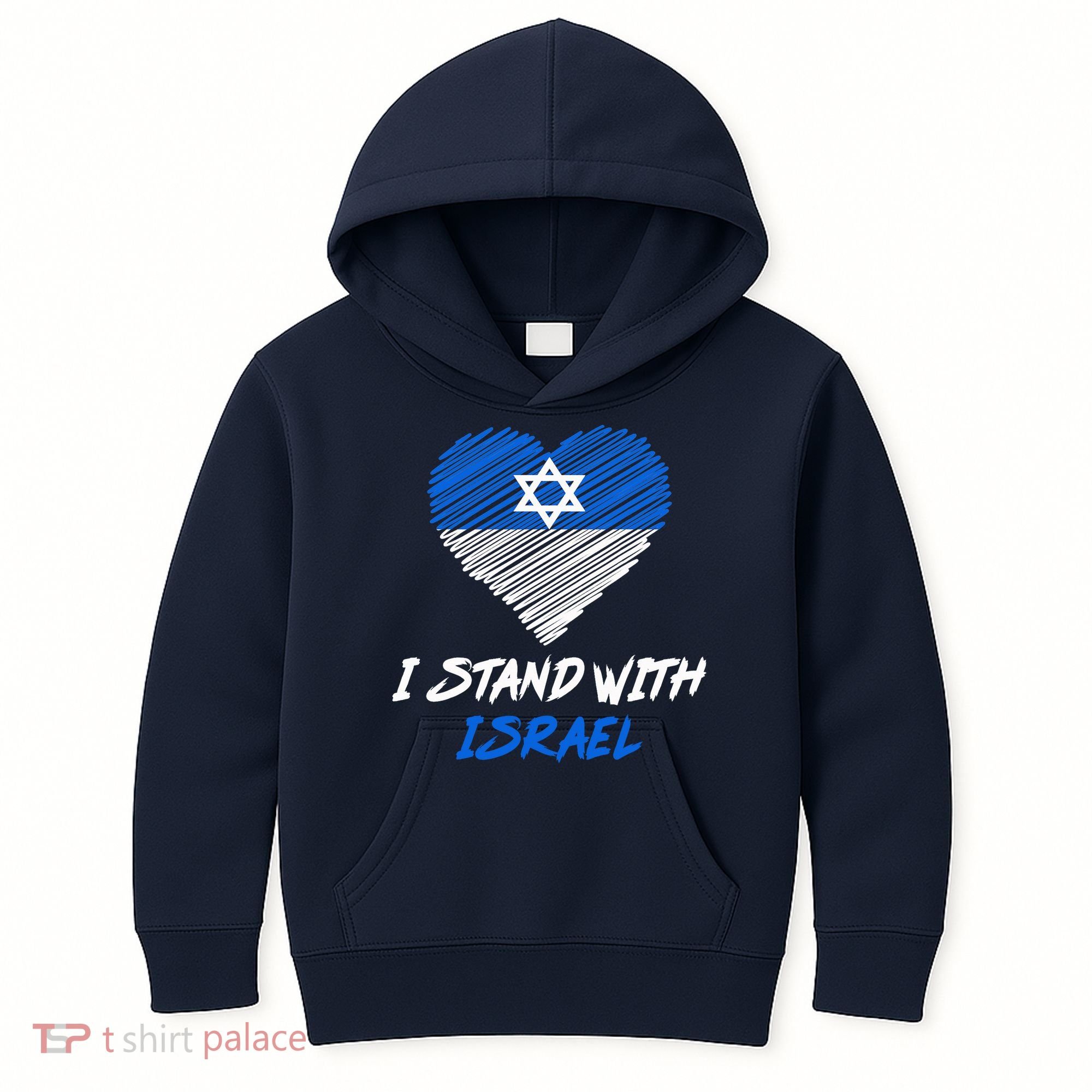 Support Israel I Stand With Israel Israeli Flag Kids Hoodie