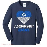 Support Israel I Stand With Israel Israeli Flag Kids Long Sleeve Shirt thumb 0