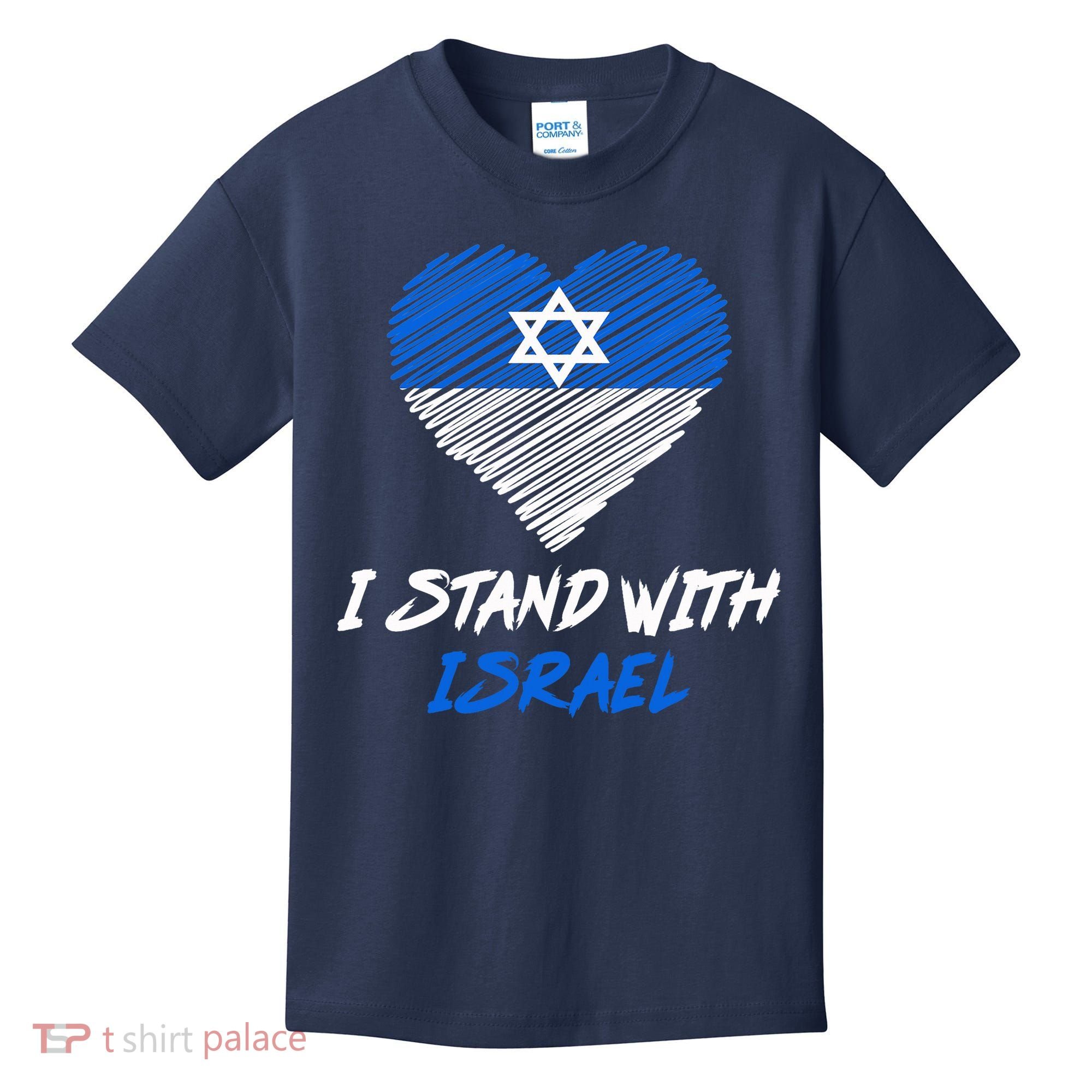 Support Israel I Stand With Israel Israeli Flag Kids T-Shirt