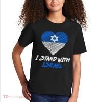 Support Israel I Stand With Israel Israeli Flag Kids T-Shirt thumb 2
