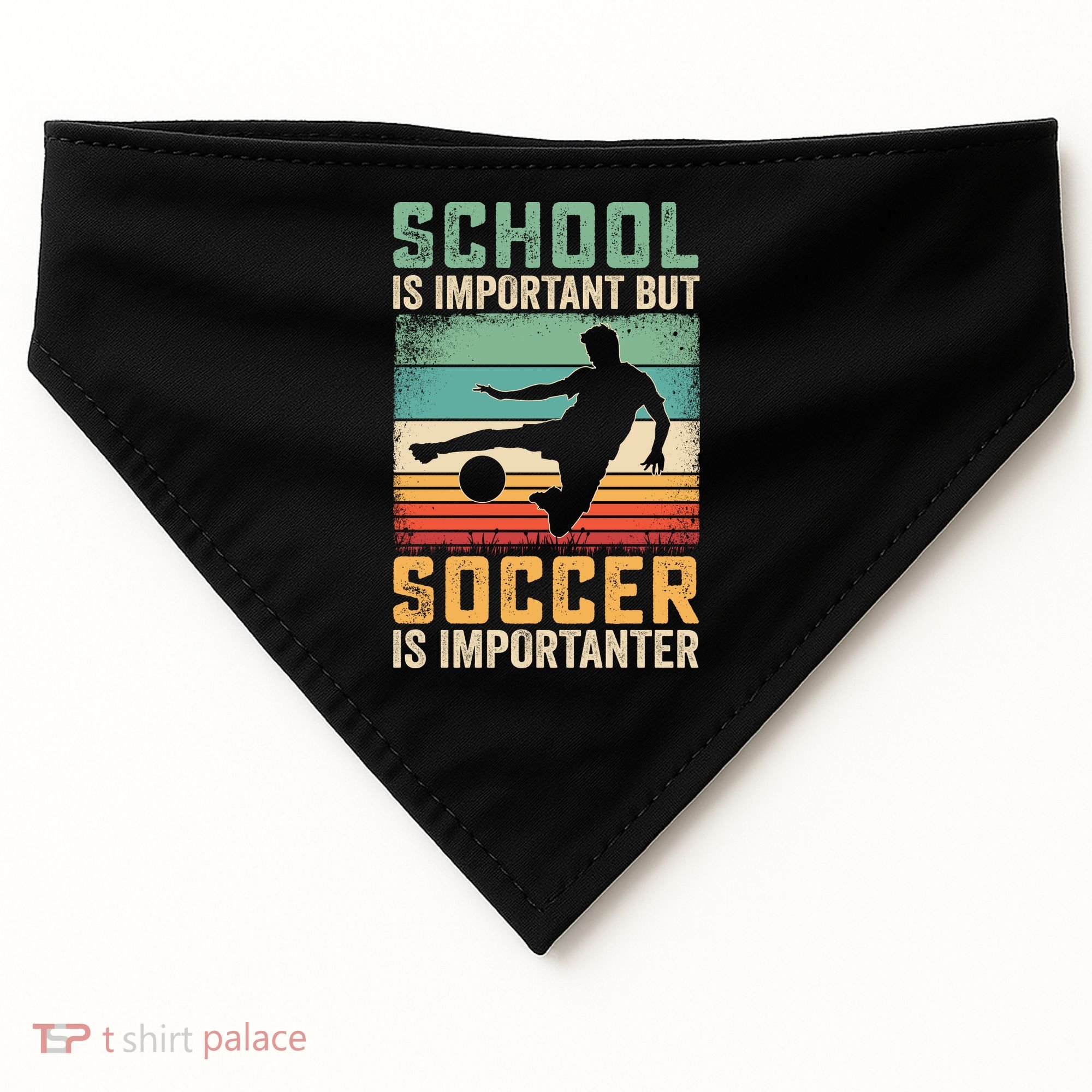 School Is Important But Soccer Is Importanter USA-Made Doggie Bandana