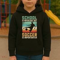 School Is Important But Soccer Is Importanter Kids Hoodie thumb 3