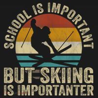 School Is Important But Skiing Is Importanter Ski Funny Gift Apron thumb 3