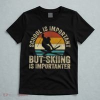 School Is Important But Skiing Is Importanter Ski Funny Gift T-Shirt thumb 5