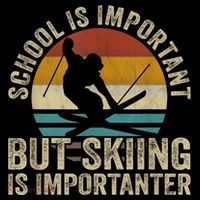 School Is Important But Skiing Is Importanter Ski Funny Gift Women's Hoodie thumb 2