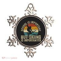 School Is Important But Skiing Is Importanter Ski Funny Gift Ornament thumb 0