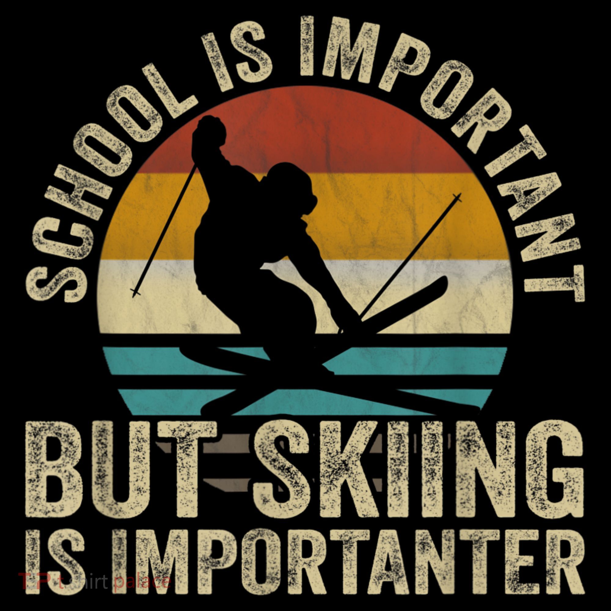 School Is Important But Skiing Is Importanter Ski Funny Gift Women's Tank Top