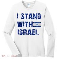 Support Israel I Stand With Israel Israeli Flag Pray For Israel Women's Long Sleeve Shirt thumb 0
