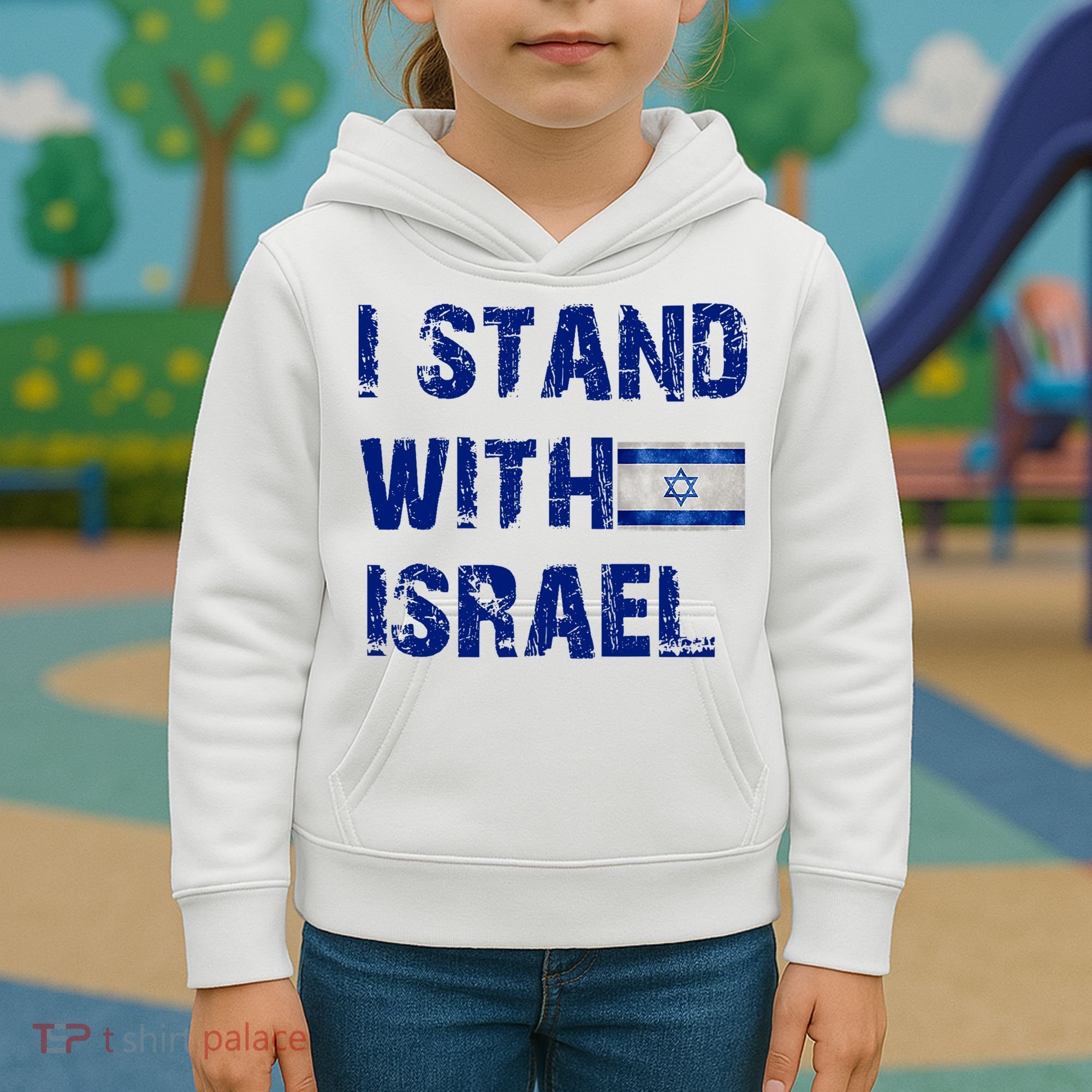 Support Israel I Stand With Israel Israeli Flag Pray For Israel Kids Hoodie