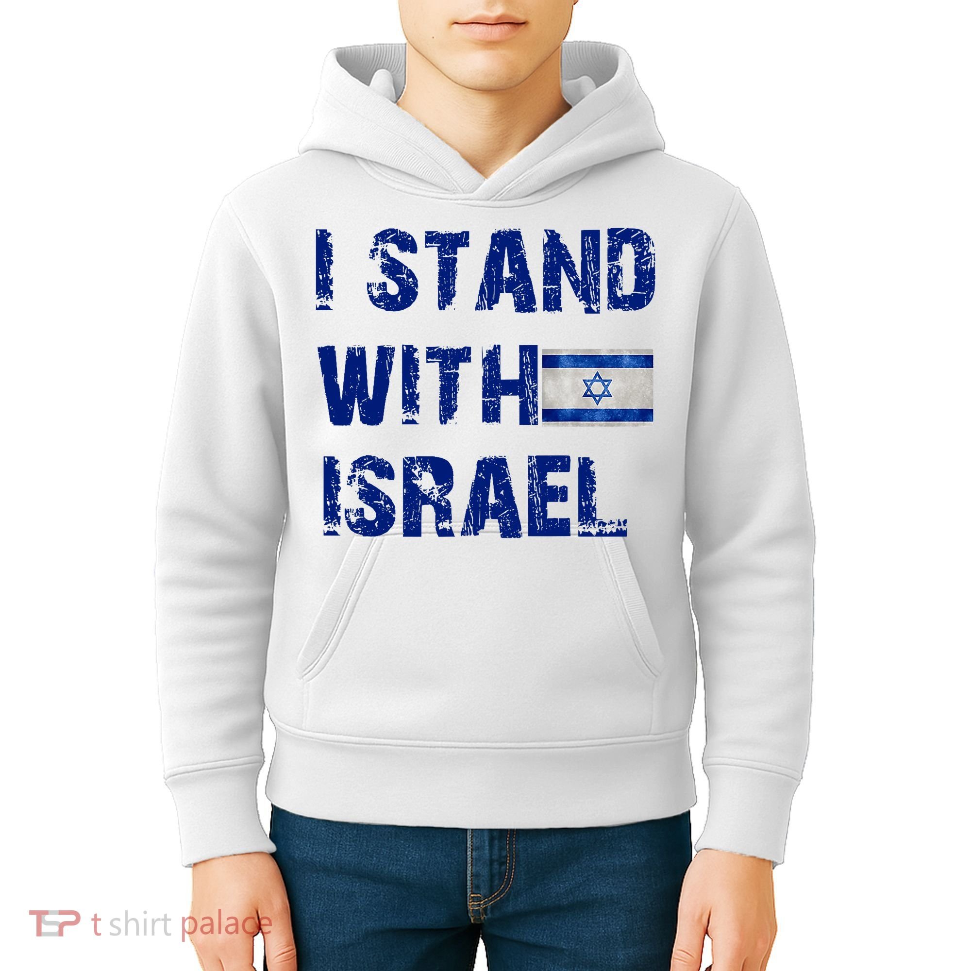 Support Israel I Stand With Israel Israeli Flag Pray For Israel Kids Hoodie