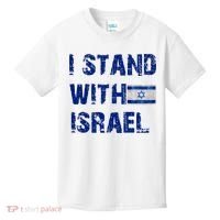 Support Israel I Stand With Israel Israeli Flag Pray For Israel Kids T-Shirt thumb 0