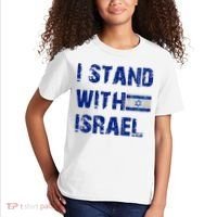 Support Israel I Stand With Israel Israeli Flag Pray For Israel Kids T-Shirt thumb 2