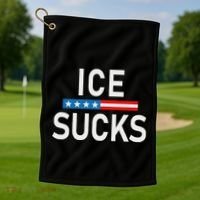 Support Immigrants Ice Sucks Golf Towel thumb 1