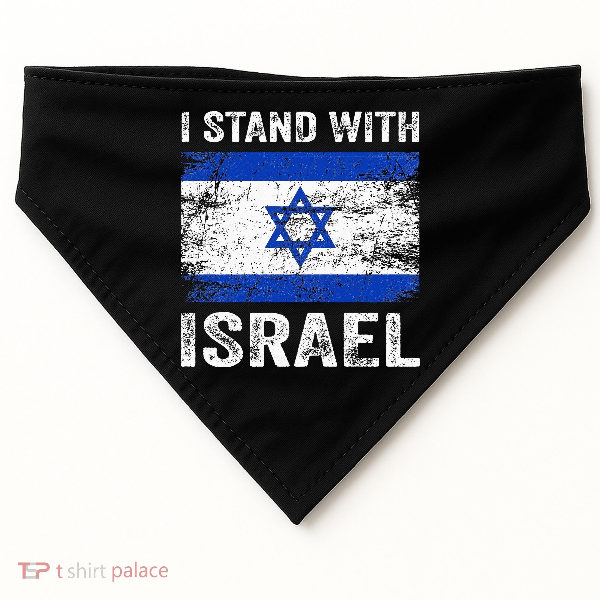 Support Israel I Stand With Israel Israeli Flag USA-Made Doggie Bandana