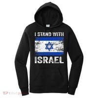 Support Israel I Stand With Israel Israeli Flag Women's Hoodie thumb 0