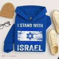Support Israel I Stand With Israel Israeli Flag Hoodie thumb 4
