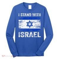 Support Israel I Stand With Israel Israeli Flag Long Sleeve Shirt thumb 0