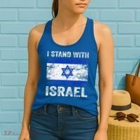 Support Israel I Stand With Israel Israeli Flag Women's Tank Top thumb 2