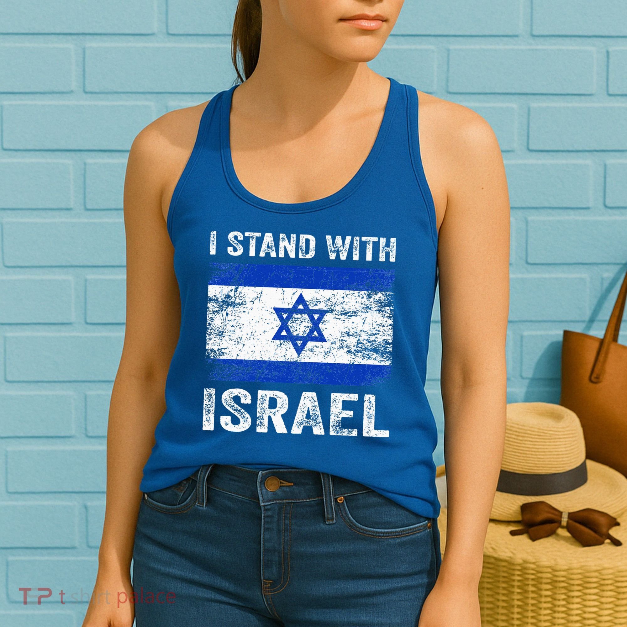 Support Israel I Stand With Israel Israeli Flag Women's Tank Top