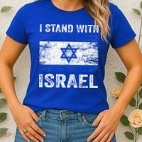 Support Israel I Stand With Israel Israeli Flag Women's T-Shirt thumb 2