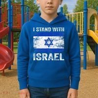 Support Israel I Stand With Israel Israeli Flag Kids Hoodie thumb 2