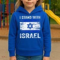 Support Israel I Stand With Israel Israeli Flag Kids Hoodie thumb 3