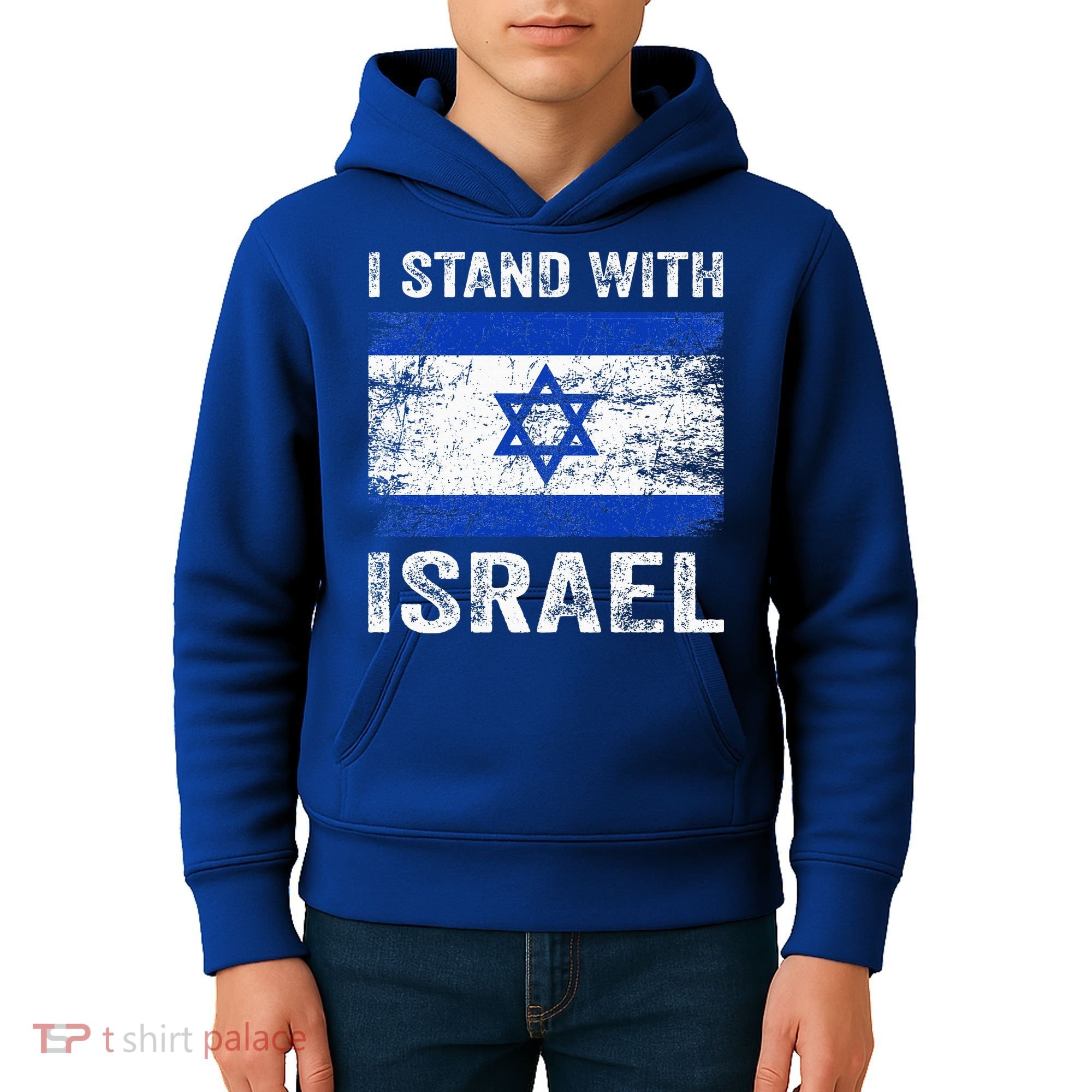 Support Israel I Stand With Israel Israeli Flag Kids Hoodie
