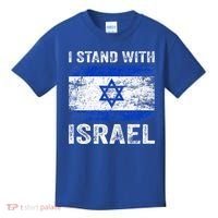 Support Israel I Stand With Israel Israeli Flag Kids T-Shirt thumb 0