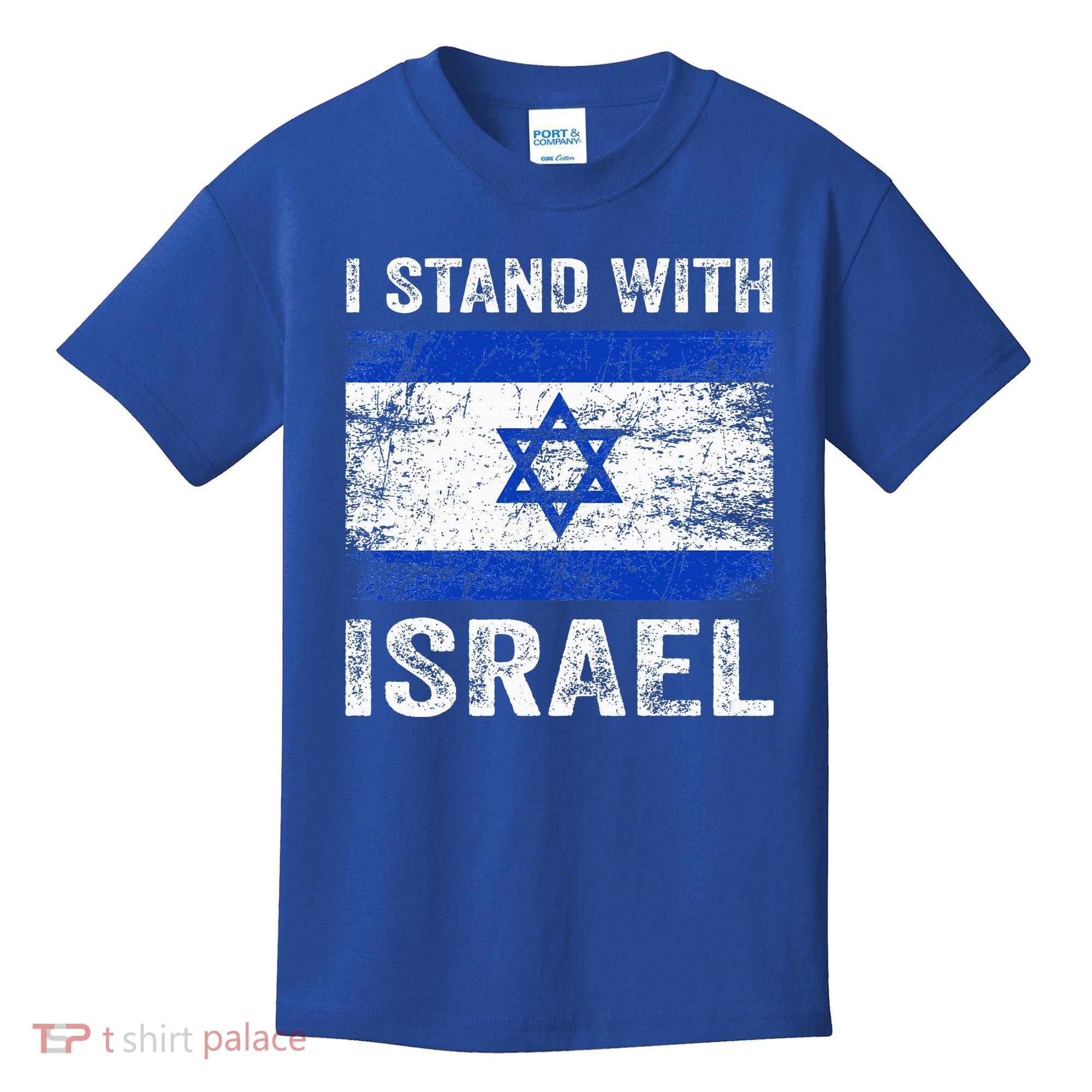 Support Israel I Stand With Israel Israeli Flag Kids T-Shirt