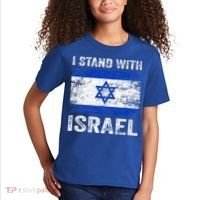 Support Israel I Stand With Israel Israeli Flag Kids T-Shirt thumb 2