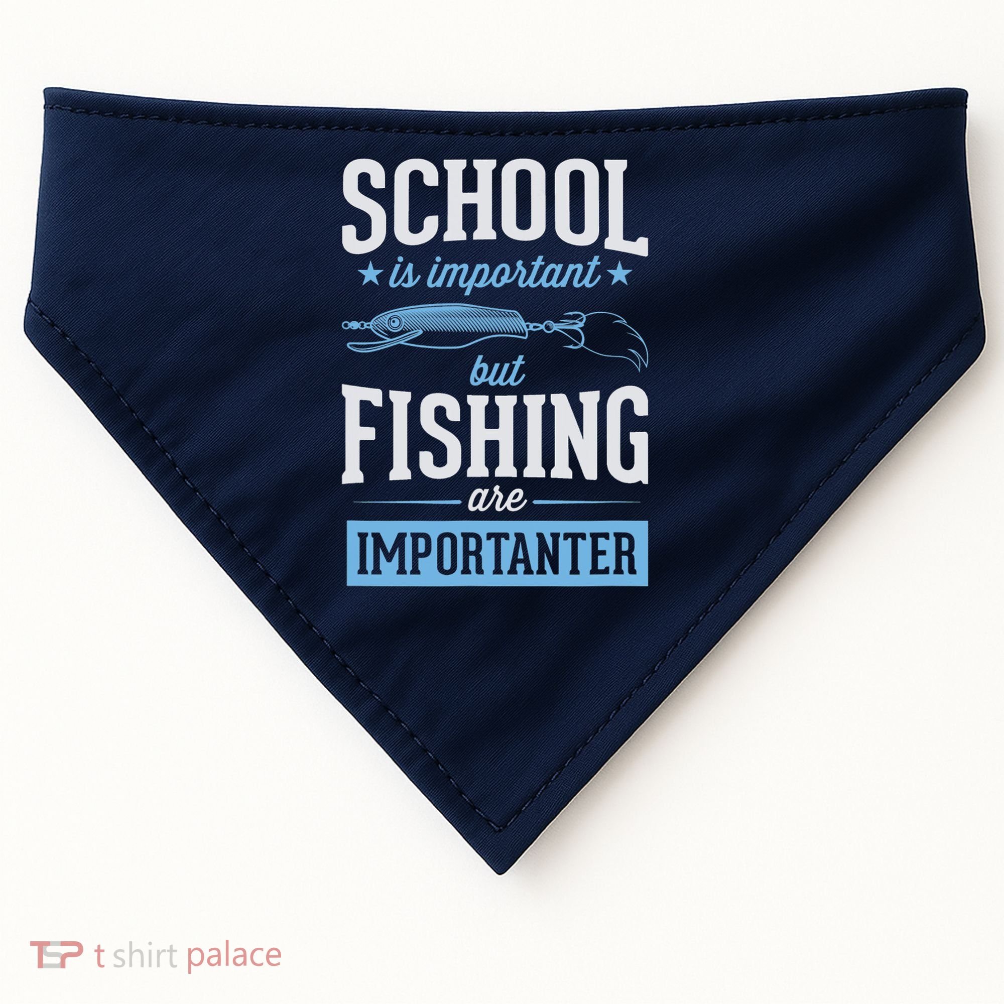 School Is Important But Fishing Is Importanter USA-Made Doggie Bandana