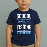 School Is Important But Fishing Is Importanter Toddler T-Shirt thumb 2