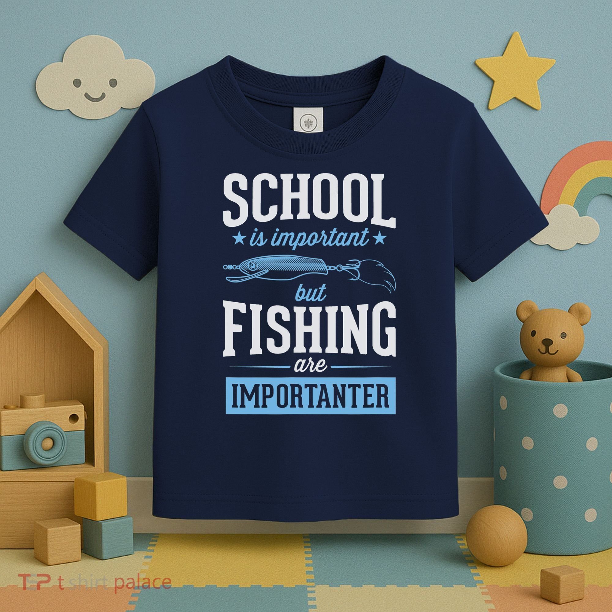 School Is Important But Fishing Is Importanter Toddler T-Shirt