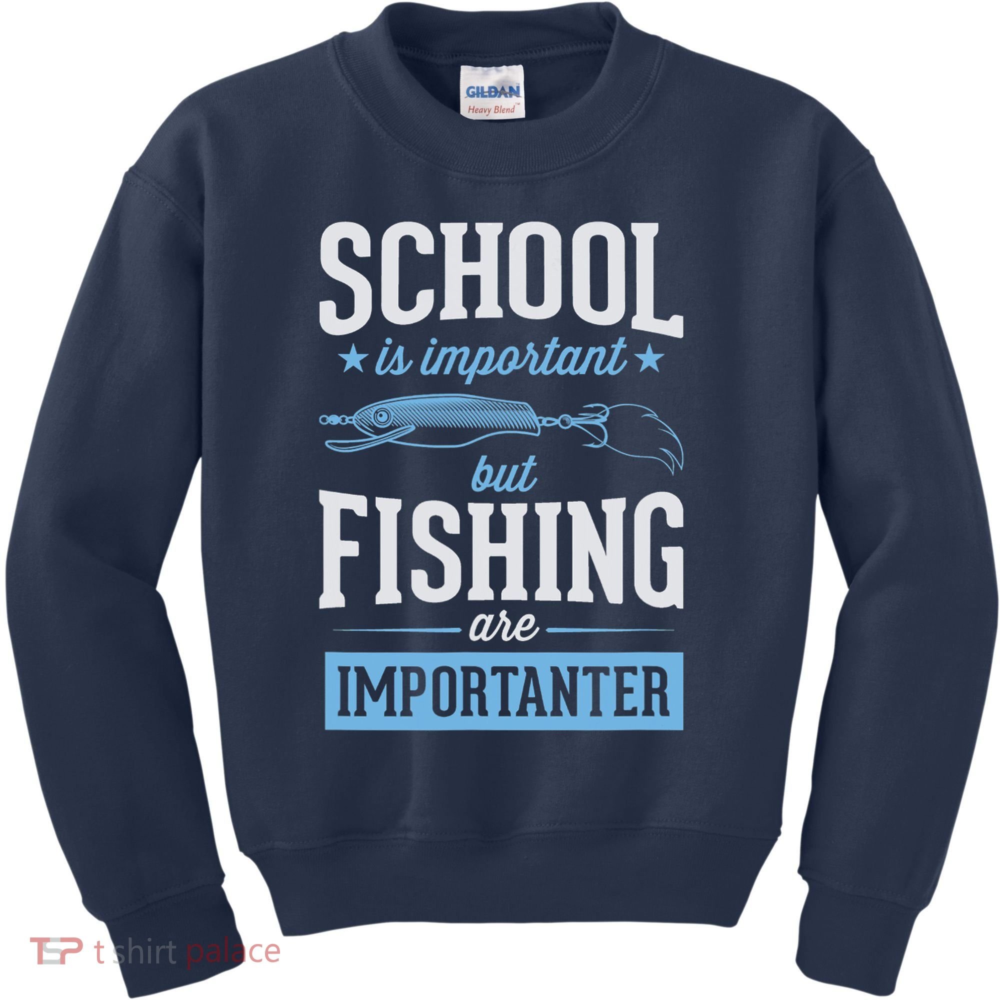 School Is Important But Fishing Is Importanter Kids Sweatshirt