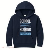 School Is Important But Fishing Is Importanter Kids Hoodie thumb 0