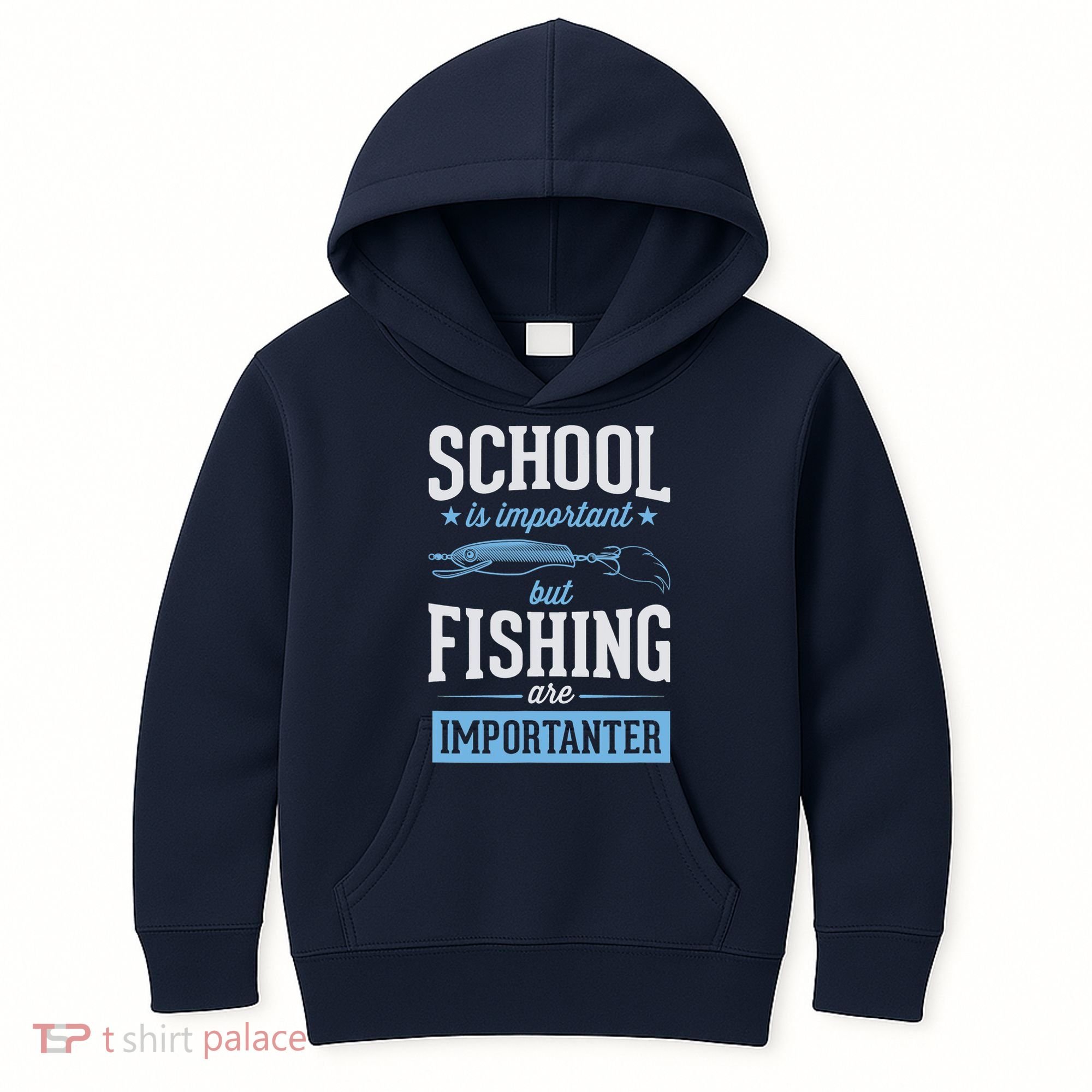 School Is Important But Fishing Is Importanter Kids Hoodie