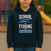 School Is Important But Fishing Is Importanter Kids Hoodie thumb 3