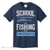 School Is Important But Fishing Is Importanter Kids T-Shirt thumb 0