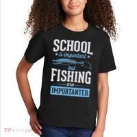 School Is Important But Fishing Is Importanter Kids T-Shirt thumb 2