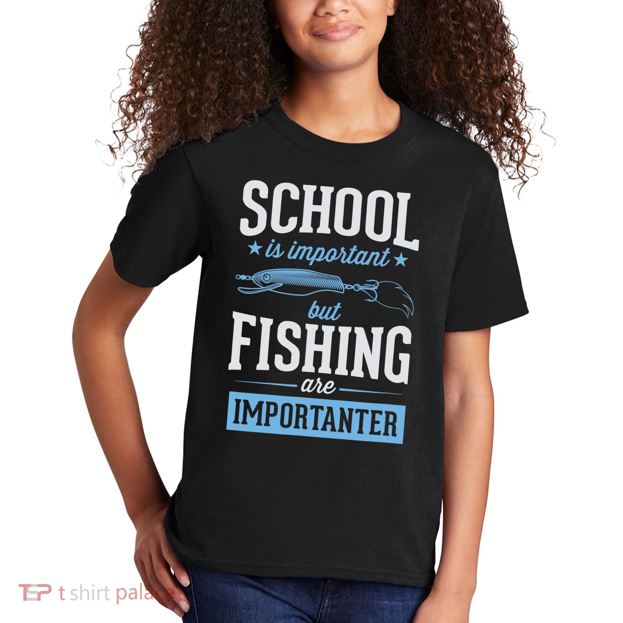 School Is Important But Fishing Is Importanter Kids T-Shirt