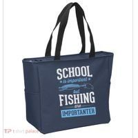 School Is Important But Fishing Is Importanter Tote Bag thumb 2