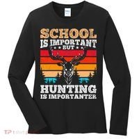 School Is Important But Hunting Is Importanter Hunting Women's Long Sleeve Shirt thumb 0