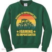 School Is Important Farming Is Importanter Kids Sweatshirt thumb 0