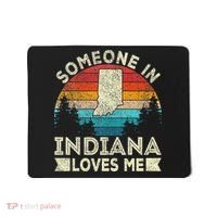 Someone In Indiana Loves Me Retro Indiana Mousepad thumb 0