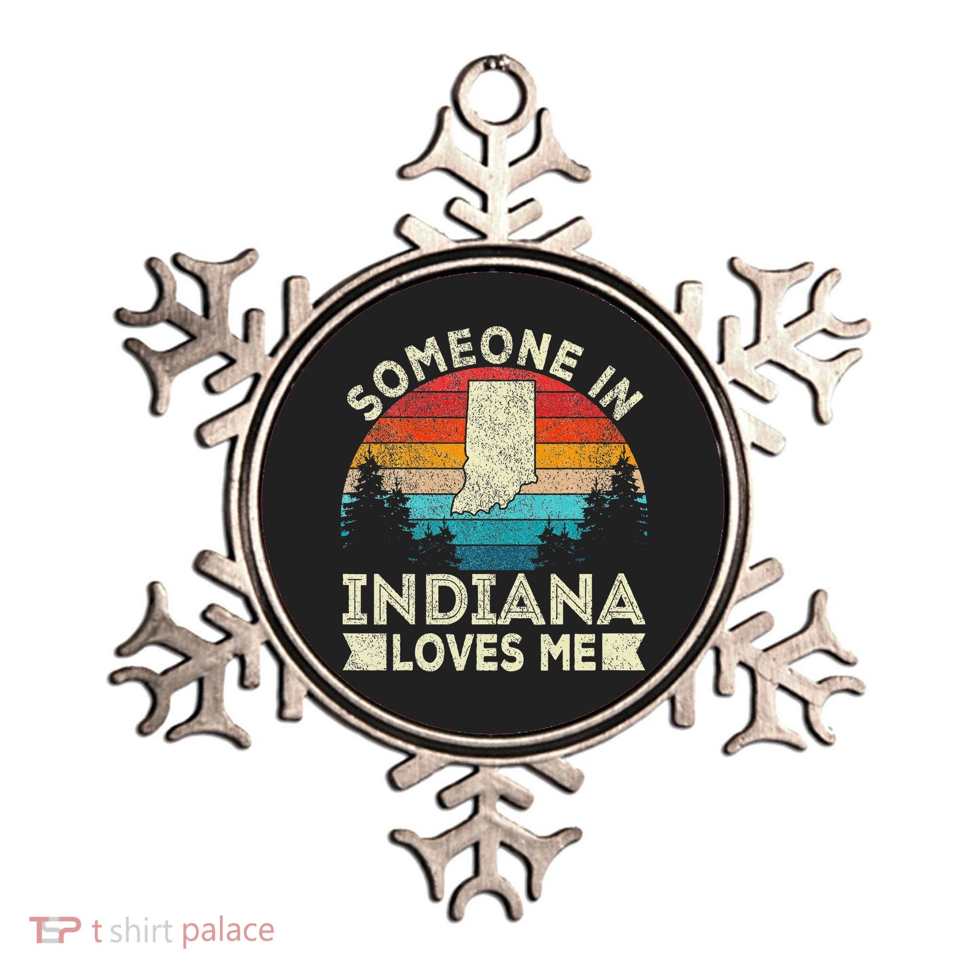 Someone In Indiana Loves Me Retro Indiana Ornament