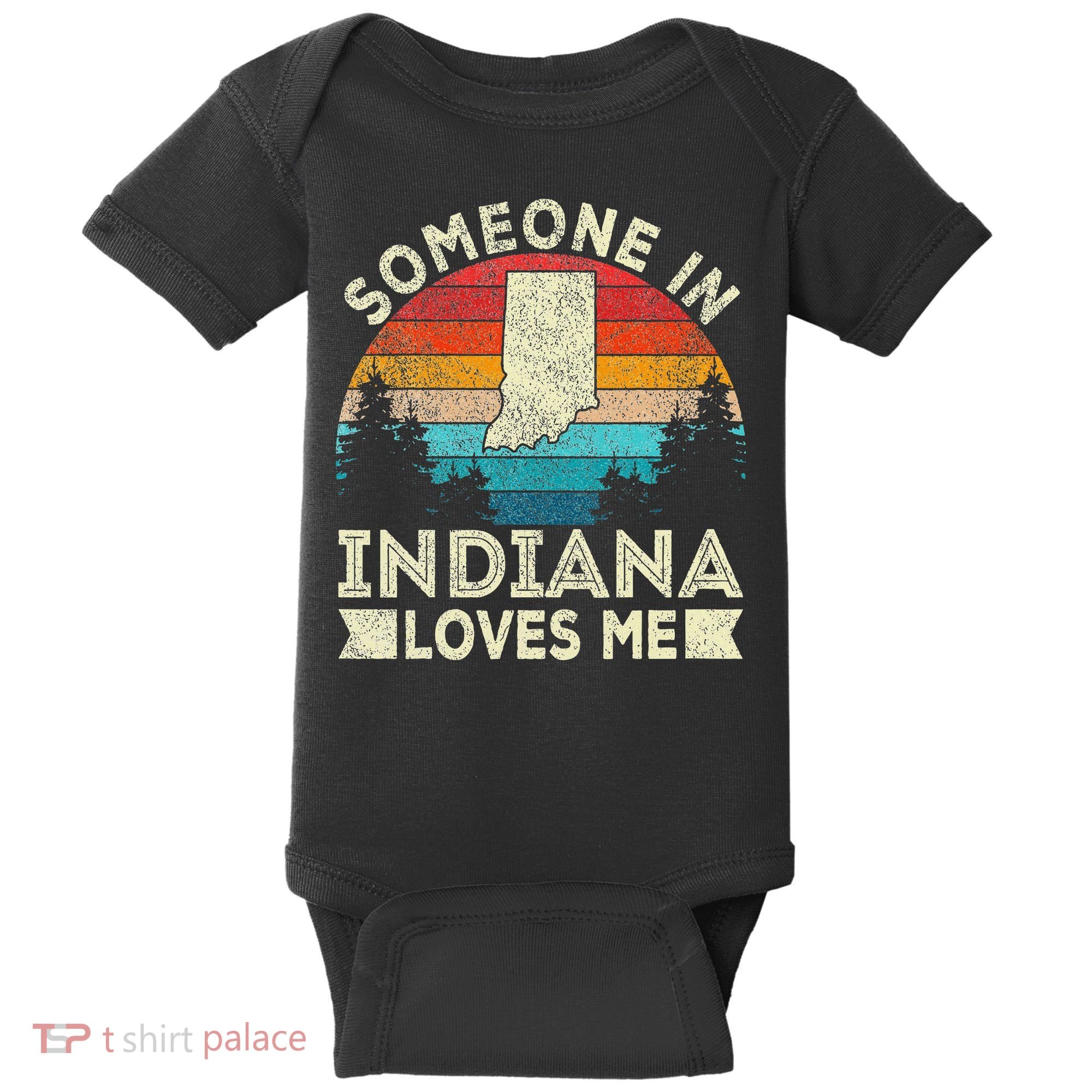 Someone In Indiana Loves Me Retro Indiana Baby Bodysuit