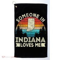 Someone In Indiana Loves Me Retro Indiana Golf Towel thumb 0